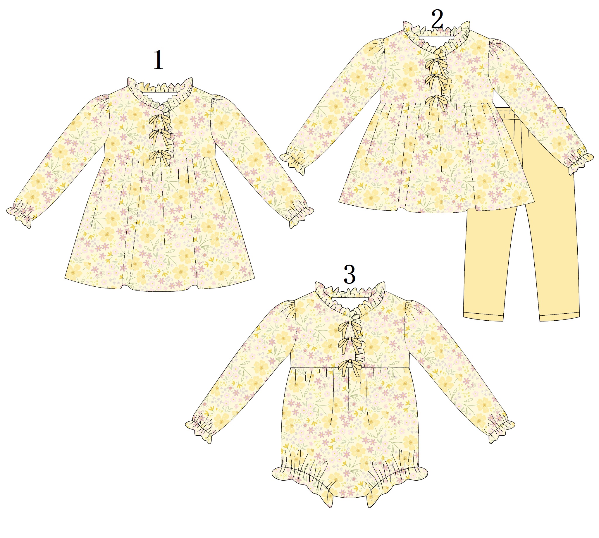 Baby Clothing Quality - High Quality Yellow Floral Printed Suit