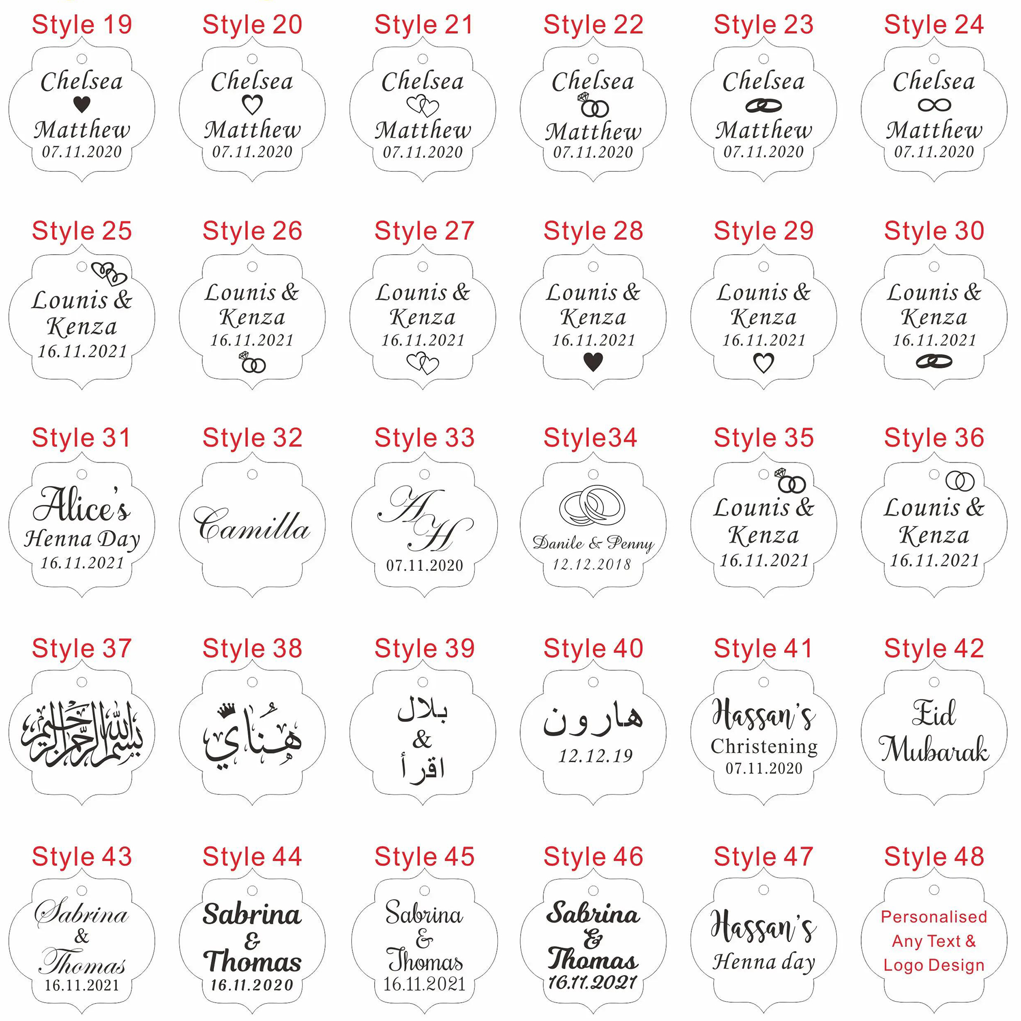 20/50/100Pcs Custom Wedding Pa - Baby Clothing Tags ulasan dan harga