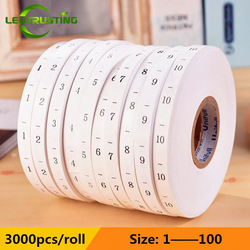 3000PCS/Roll 1-100 Number Size - Baby Clothing Tags ulasan dan harga