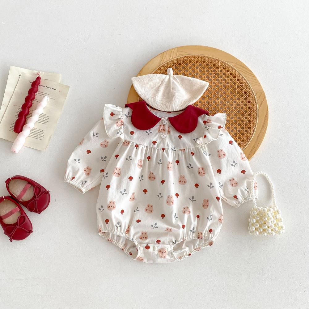 Cute Rabbit Printed Baby Jumps - Baby Clothing Quality ulasan dan harga