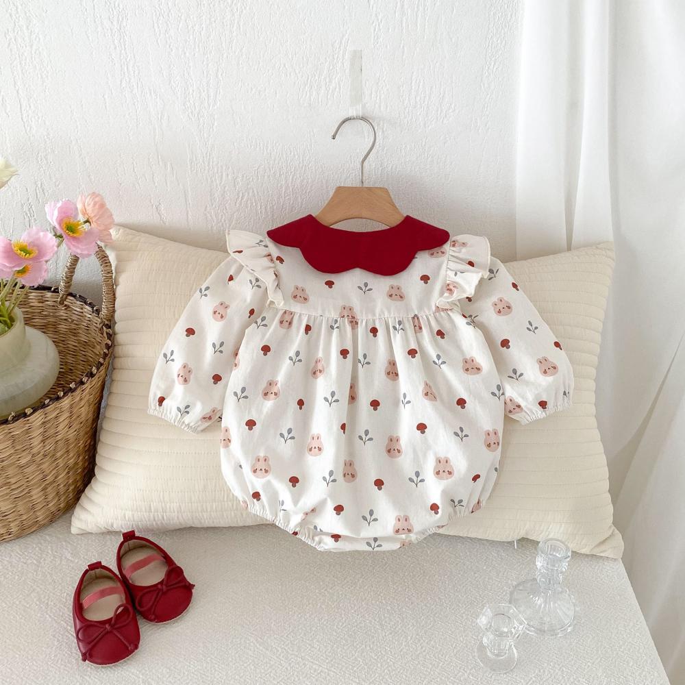 Cute Rabbit Printed Baby Jumps - Baby Clothing Quality ulasan dan harga