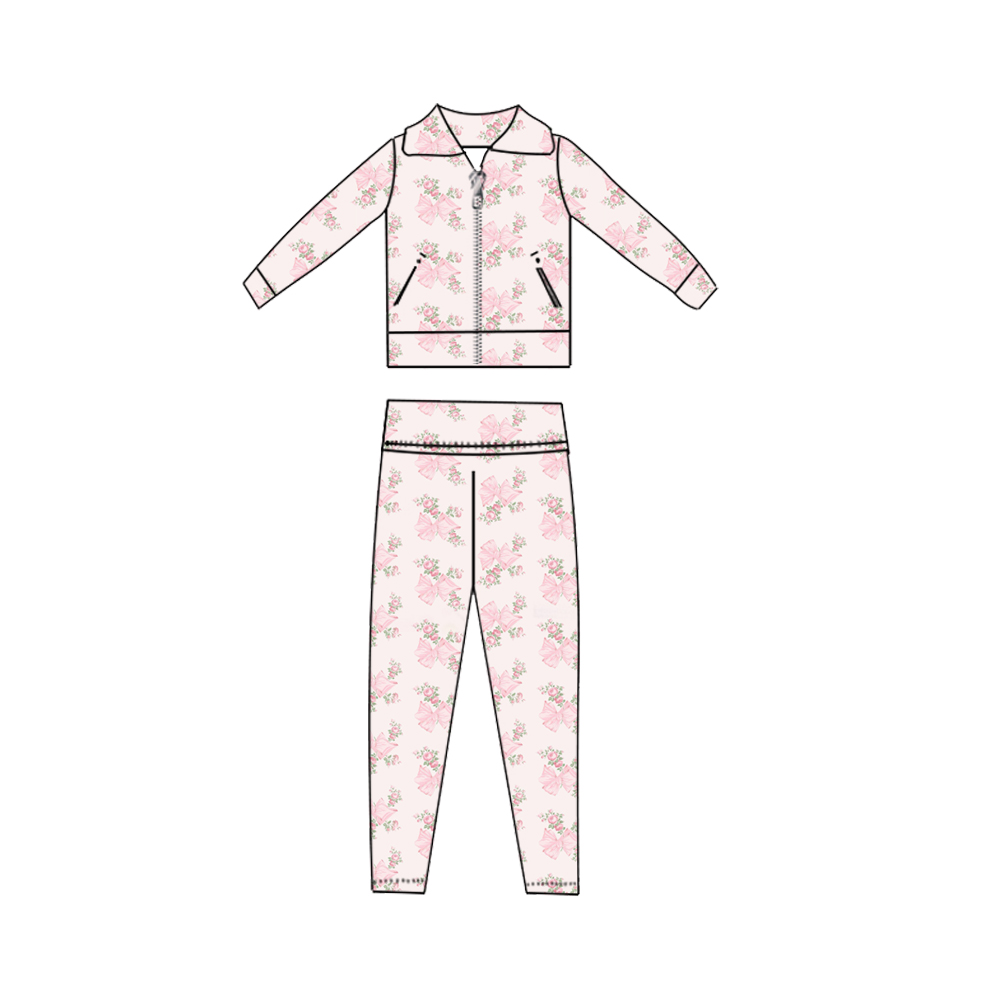 Kids Clothes Pink Bows Floral  - Toddler Legging Set ulasan dan harga