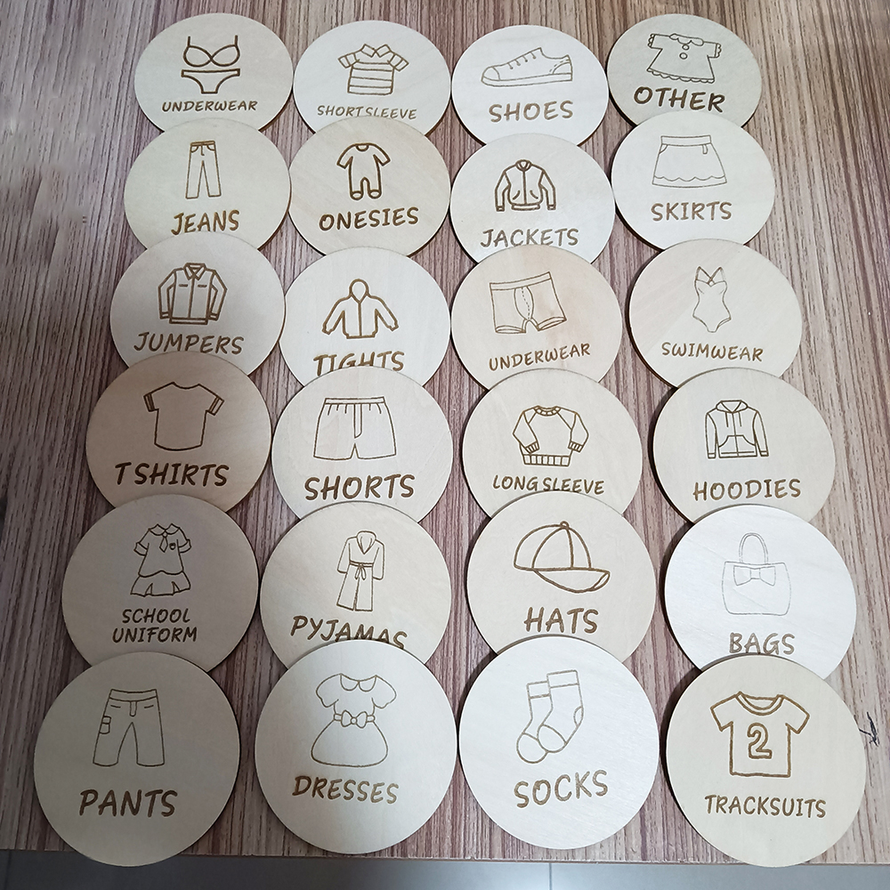 Wooden Wardrobe Labels, Kids C - Baby Clothing Tags ulasan dan harga
