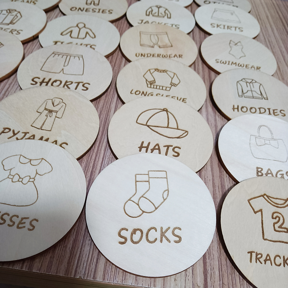 Wooden Wardrobe Labels, Kids C - Baby Clothing Tags ulasan dan harga