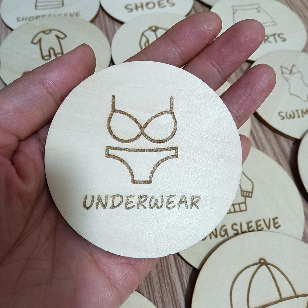 Wooden Wardrobe Labels, Kids C - Baby Clothing Tags ulasan dan harga