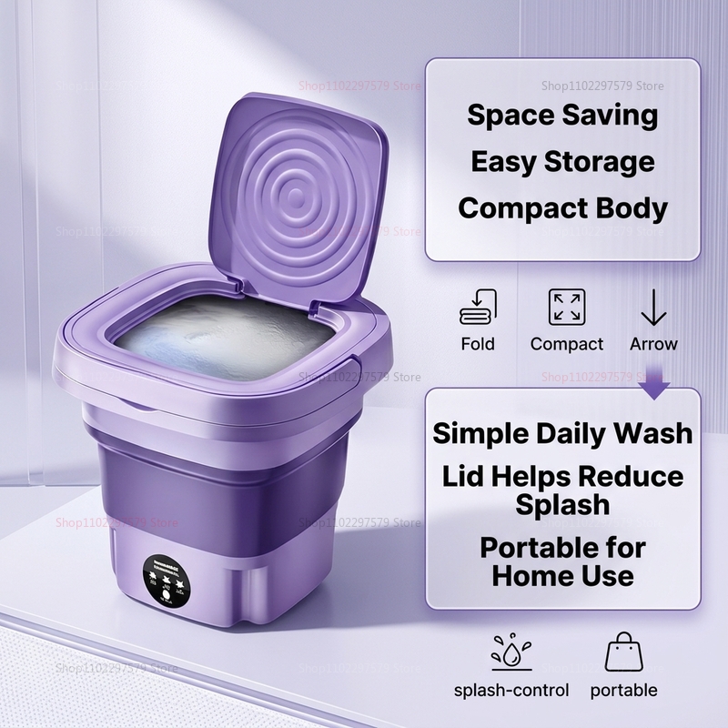 8L Portable Foldable Mini Wash - Baby Clothing Washing Machine ulasan dan harga