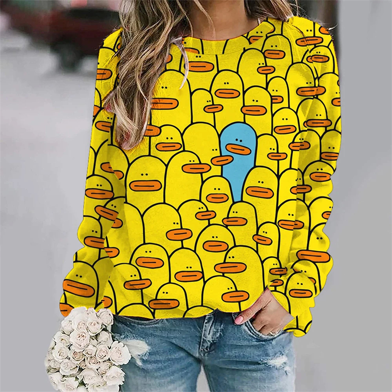 Funny Yellow Baby Duck 3D Prin - Baby Yellow Clothing Women ulasan dan harga