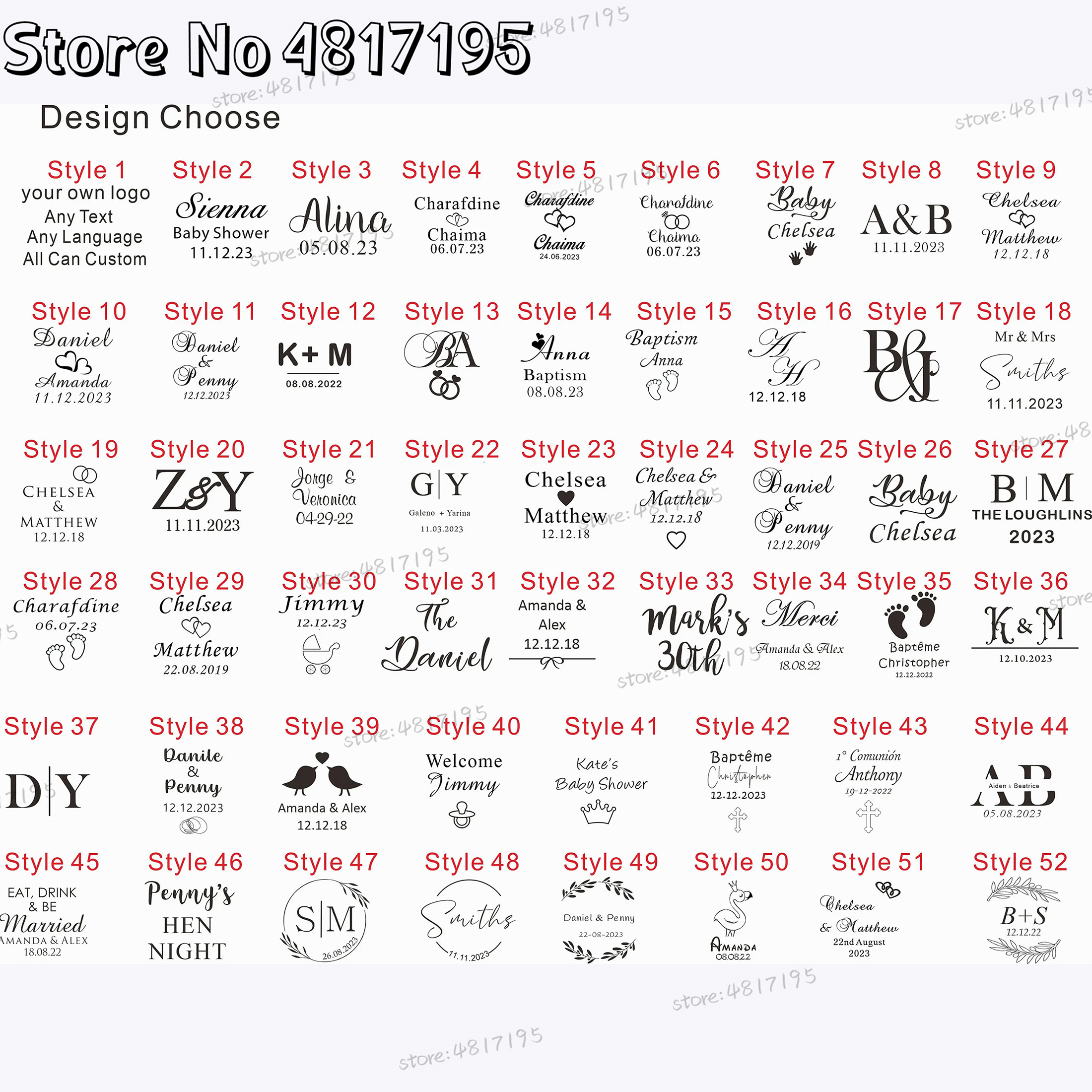 10 20 50Pcs Personalised Weddi - Baby Clothing Tags ulasan dan harga